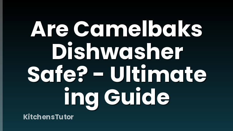 Are Camelbaks Dishwasher Safe? - Ultimate ing Guide