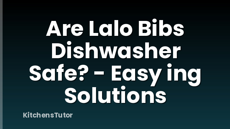 Are Lalo Bibs Dishwasher Safe? - Easy ing Solutions