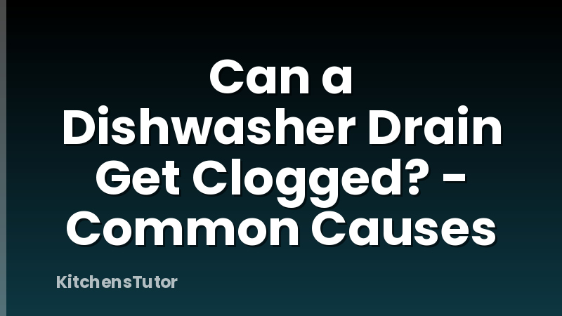 Can a Dishwasher Drain Get Clogged? - Common Causes