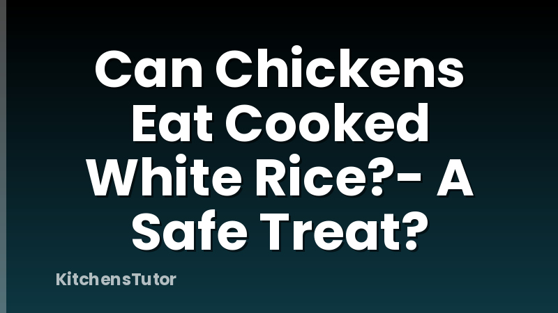 Can Chickens Eat Cooked White Rice?- A Safe Treat?