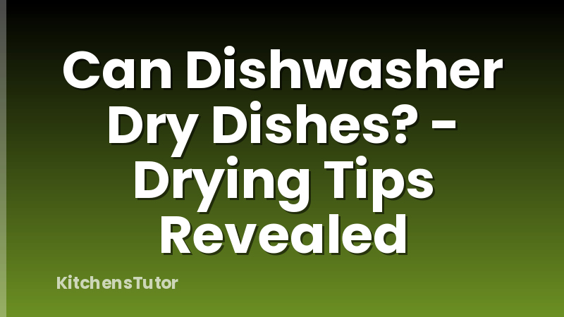 Can Dishwasher Dry Dishes? - Drying Tips Revealed