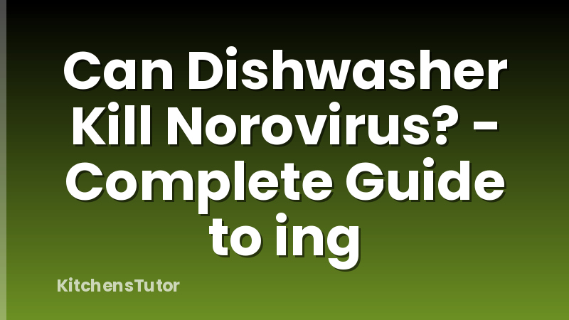 Can Dishwasher Kill Norovirus? - Complete Guide to ing