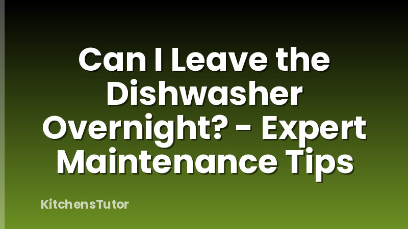 Can I Leave the Dishwasher Overnight? - Expert Maintenance Tips