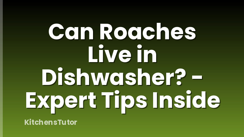 Can Roaches Live in Dishwasher? - Expert Tips Inside