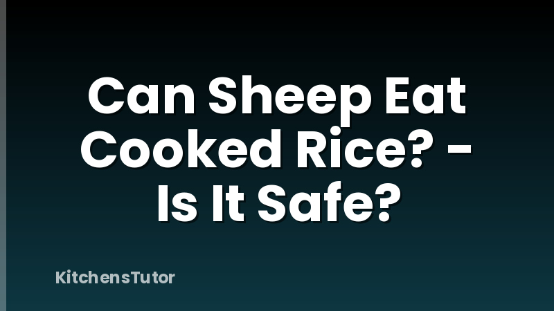 Can Sheep Eat Cooked Rice? - Is It Safe?