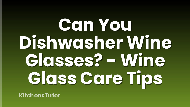 Can You Dishwasher Wine Glasses? - Wine Glass Care Tips