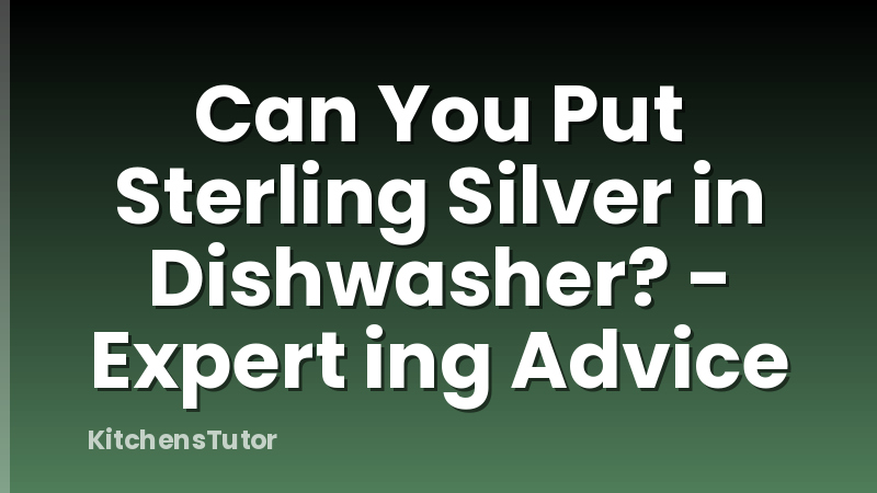 Can You Put Sterling Silver in Dishwasher? - Expert ing Advice