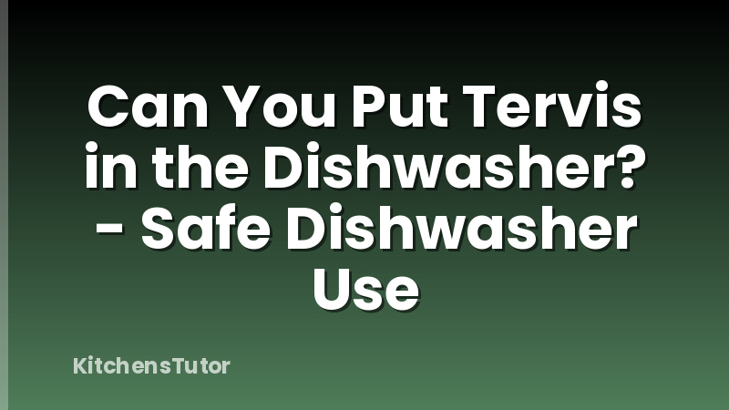 Can You Put Tervis in the Dishwasher? - Safe Dishwasher Use