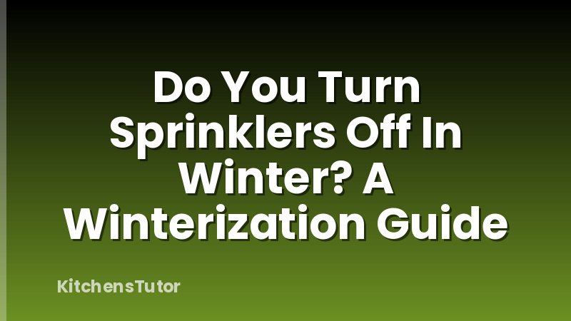 Do You Turn Sprinklers Off In Winter? A Winterization Guide