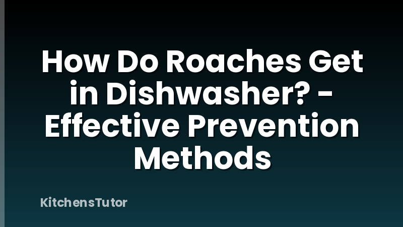 How Do Roaches Get in Dishwasher? - Effective Prevention Methods