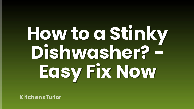 How to a Stinky Dishwasher? - Easy Fix Now