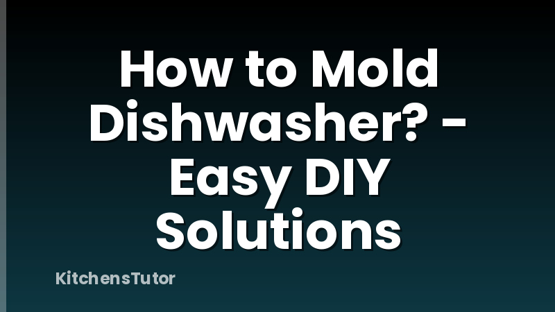 How to Mold Dishwasher? - Easy DIY Solutions
