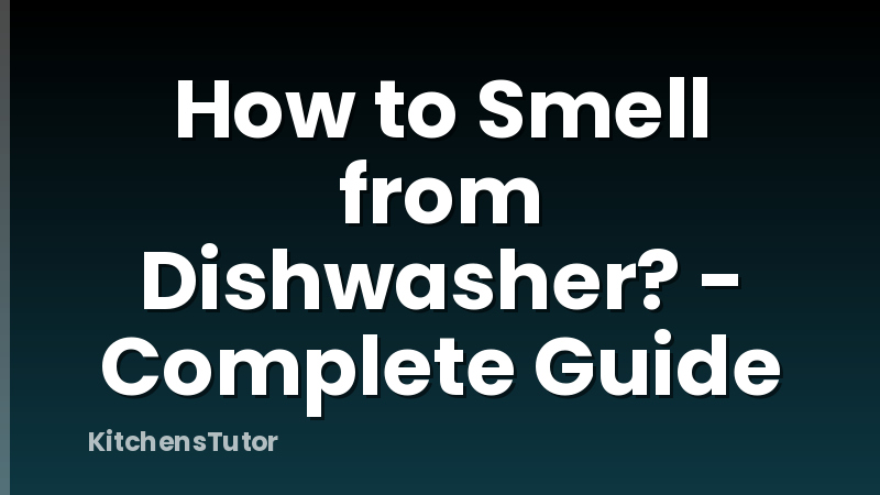 How to Smell from Dishwasher? - Complete Guide