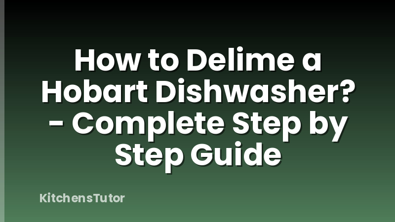 How to Delime a Hobart Dishwasher? - Complete Step by Step Guide