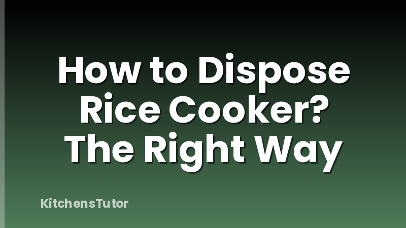 How to Dispose Rice Cooker? The Right Way