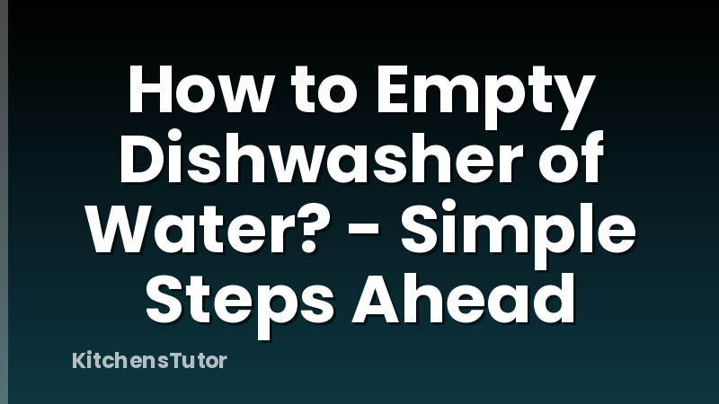 How to Empty Dishwasher of Water? - Simple Steps Ahead