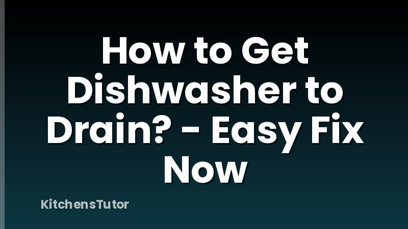 How to Get Dishwasher to Drain? - Easy Fix Now
