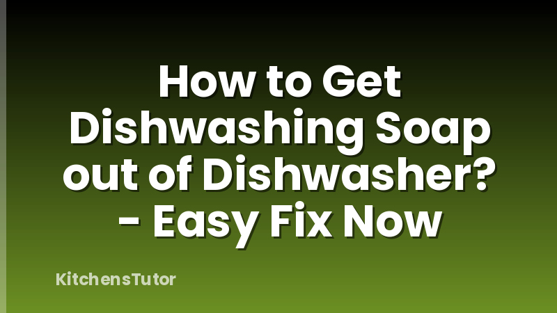 How to Get Dishwashing Soap out of Dishwasher? - Easy Fix Now