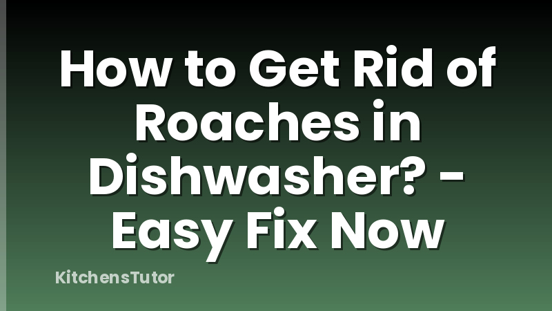 How to Get Rid of Roaches in Dishwasher? - Easy Fix Now