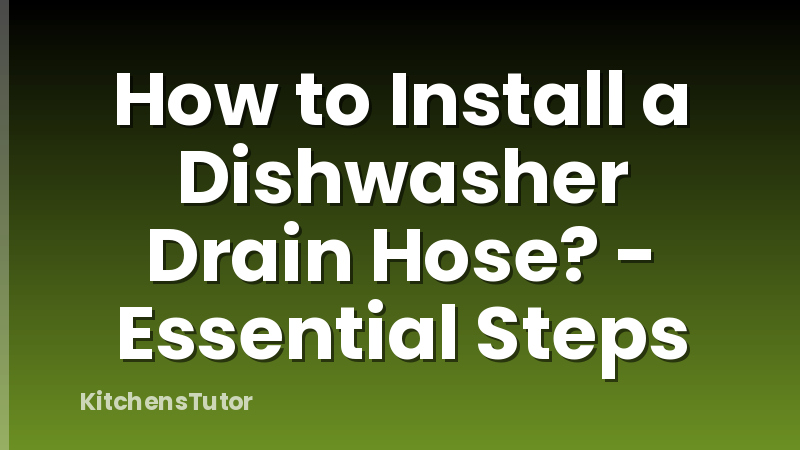 How to Install a Dishwasher Drain Hose? - Essential Steps