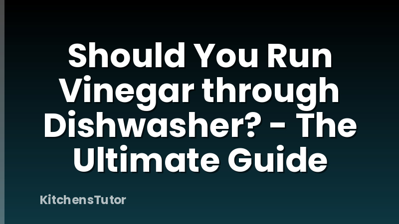 Should You Run Vinegar through Dishwasher? - The Ultimate Guide