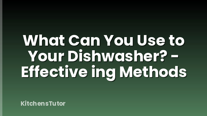 What Can You Use to Your Dishwasher? - Effective ing Methods
