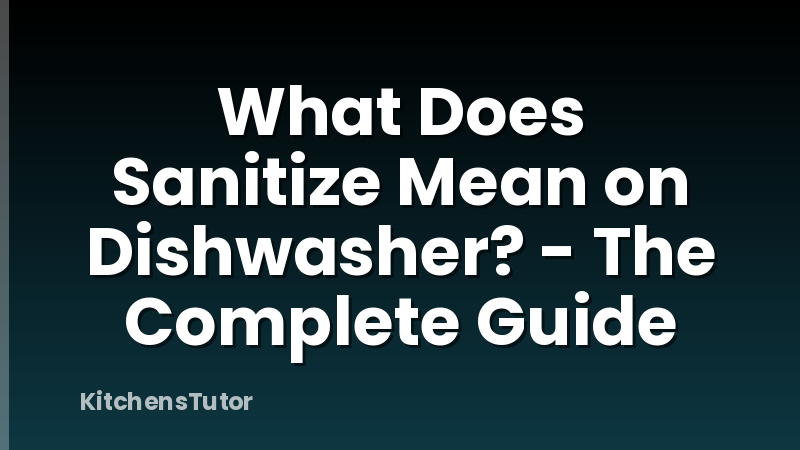 What Does Sanitize Mean on Dishwasher? - The Complete Guide