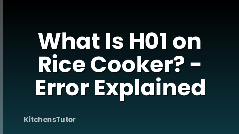 What Is H01 on Rice Cooker? - Error Explained