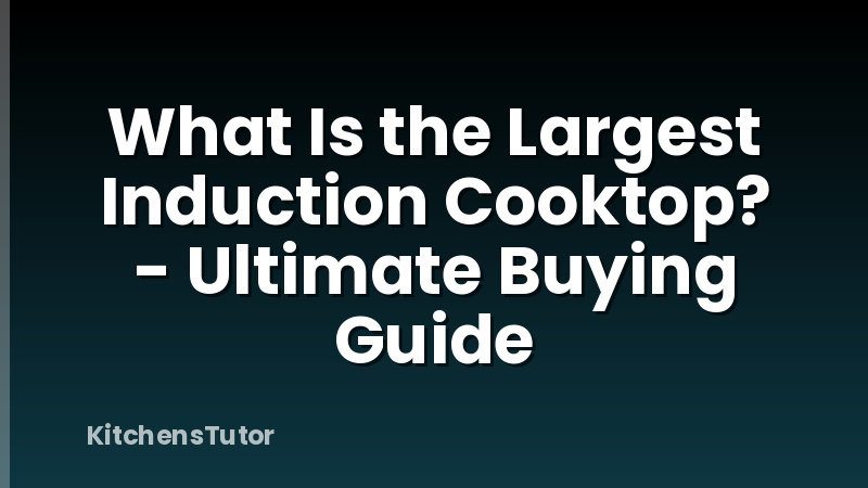 What Is the Largest Induction Cooktop? - Ultimate Buying Guide