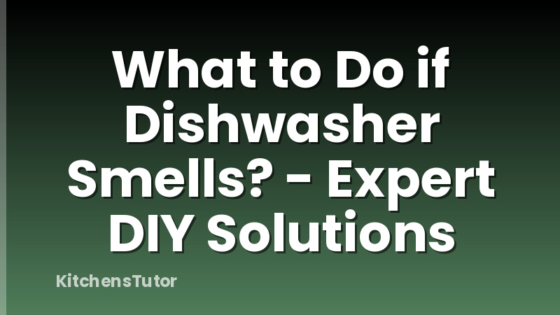 What to Do if Dishwasher Smells? - Expert DIY Solutions