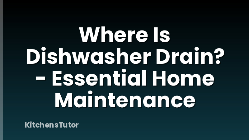 Where Is Dishwasher Drain? - Essential Home Maintenance