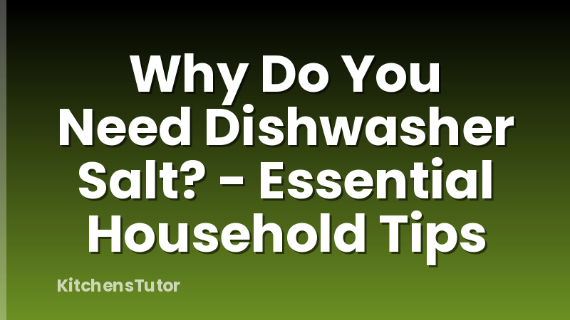 Why Do You Need Dishwasher Salt? - Essential Household Tips