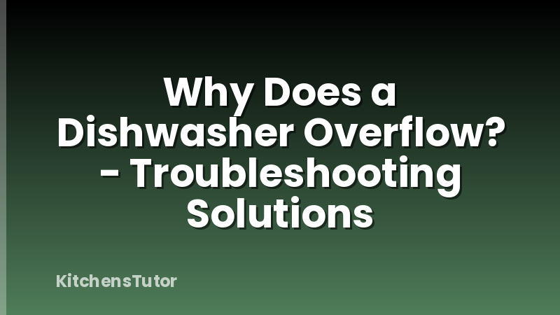 Why Does a Dishwasher Overflow? - Troubleshooting Solutions