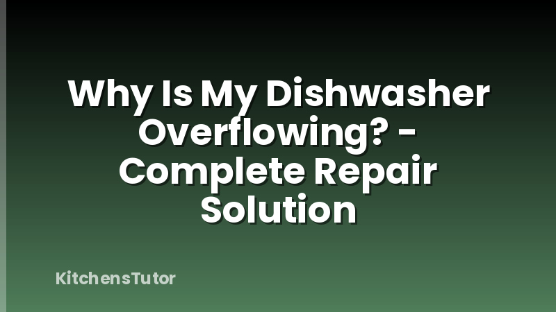 Why Is My Dishwasher Overflowing? - Complete Repair Solution