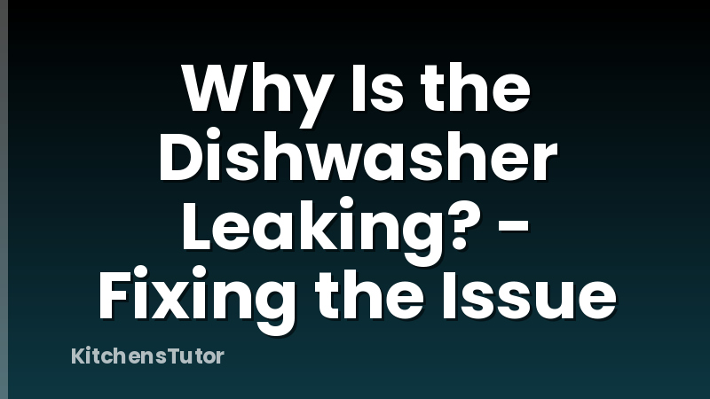 Why Is the Dishwasher Leaking? - Fixing the Issue