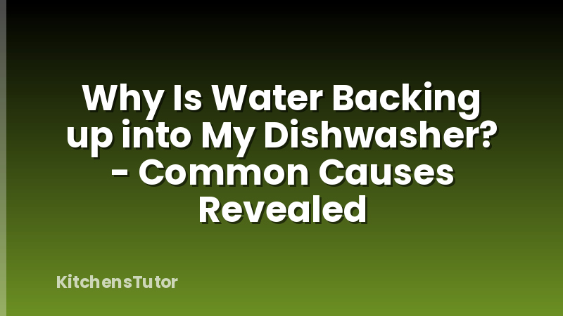 Why Is Water Backing up into My Dishwasher? - Common Causes Revealed